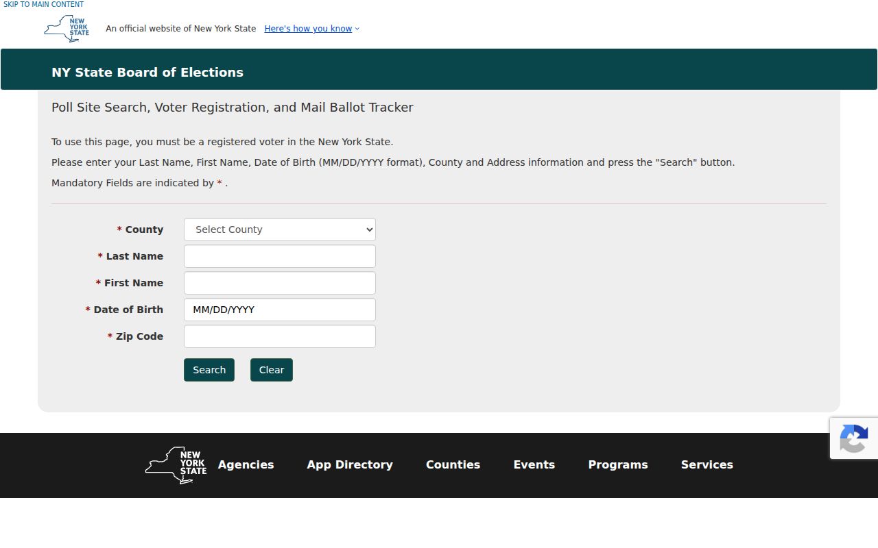 Yorktown residents directory New York voter lookup fields
